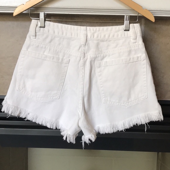 Sisstr Revolution White Denim Distressed Shorts - Picture 4 of 16